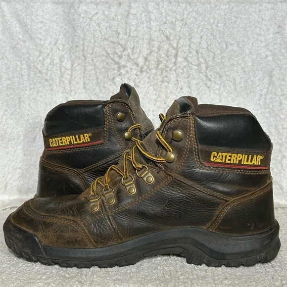 Caterpillar Mens Outline Leather Soft Toe ASTM F2892-17 Work Boots SZ US 10.5 - Picture 7 of 12